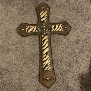 Animal print and Fleur-de-lis Cross